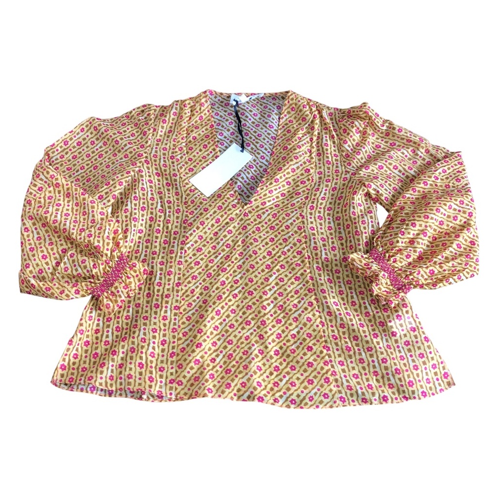 SALONI Daisy Trail Cotton Silk ELI Peasant Print Top Size 4 NWT